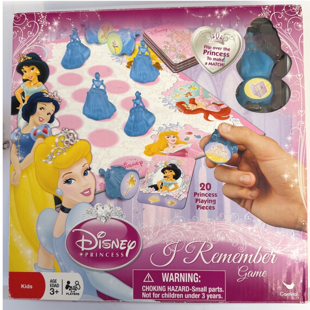 Disney Princess I Remember Game Cardinal Board Games Matching 2-4 Players Rare